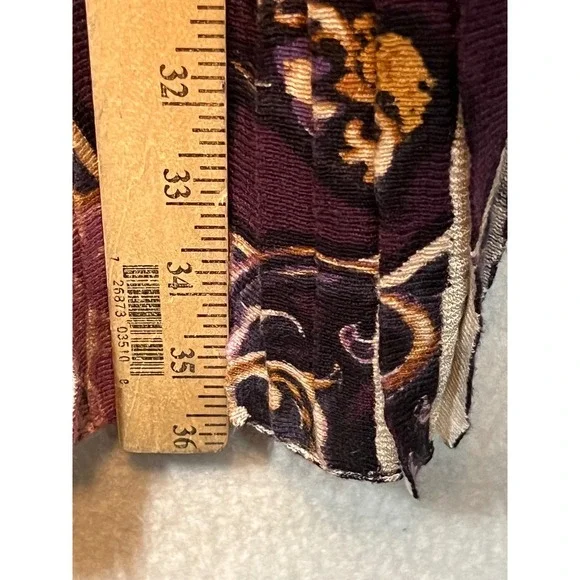 Chicos Paisley Open Front Cardigan Sweater Purple Women Size 2 - Picture 4 of 9